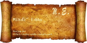 Mikó Edda névjegykártya